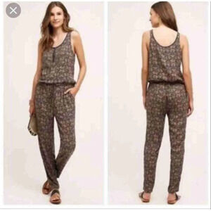 Anthropologie Chione Beaded Jumpsuit With Pockets Size Medium
